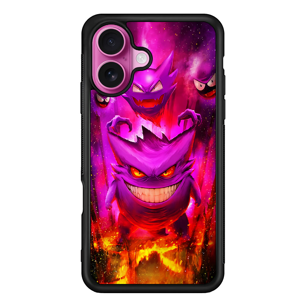 Pokemon Ghost Type Gengar iPhone 17 Case | Slim Protective Rubber Phone Cover