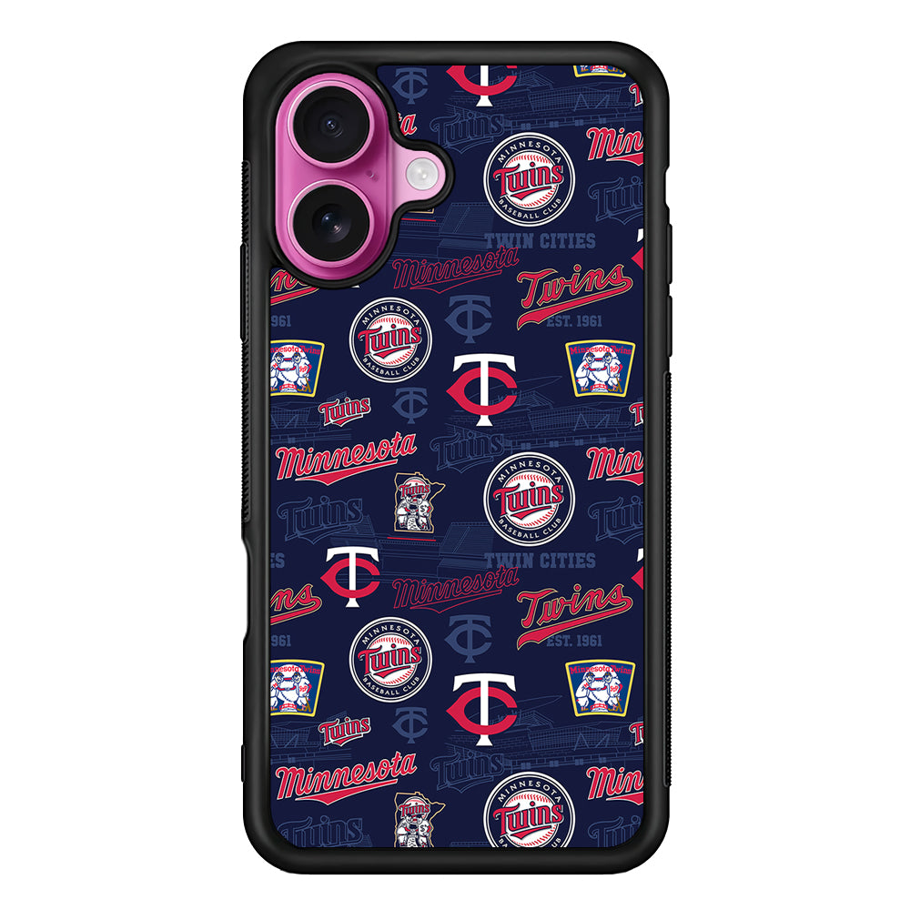 Minnesota Twins Pattern iPhone 17 Case | Slim Protective Rubber Phone Cover