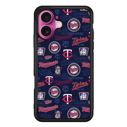 Minnesota Twins Pattern iPhone 17 Case | Slim Protective Rubber Phone Cover