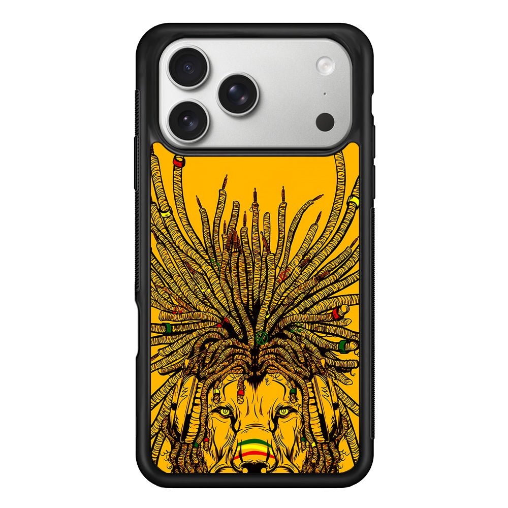 Lion Reggae Yellow Art iPhone 17 Pro Case | Slim Rubber Case for iPhone 17 Pro