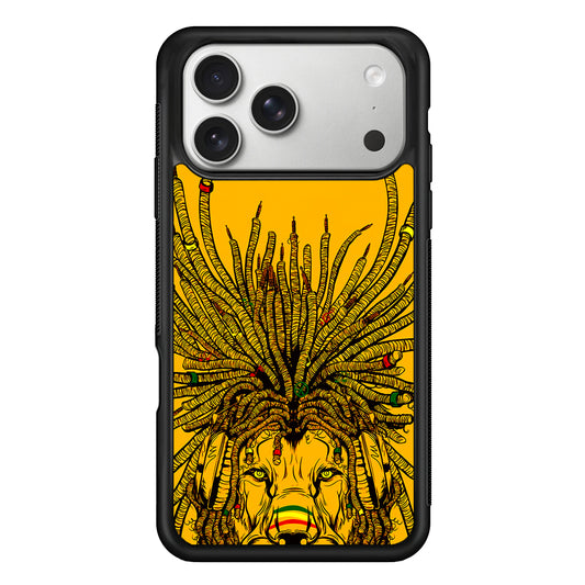 Lion Reggae Yellow Art iPhone 17 Pro Case | Slim Rubber Case for iPhone 17 Pro