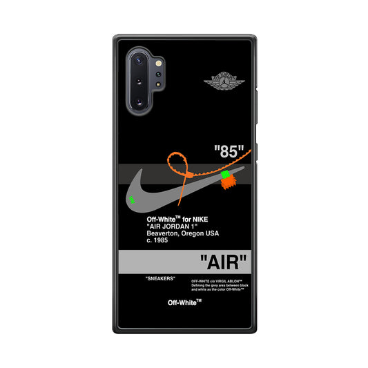 Off White x Nike Air Jordan Black Samsung Galaxy Note 10 Plus Case | Slim Rubber Case for Samsung Galaxy Note 10 Plus