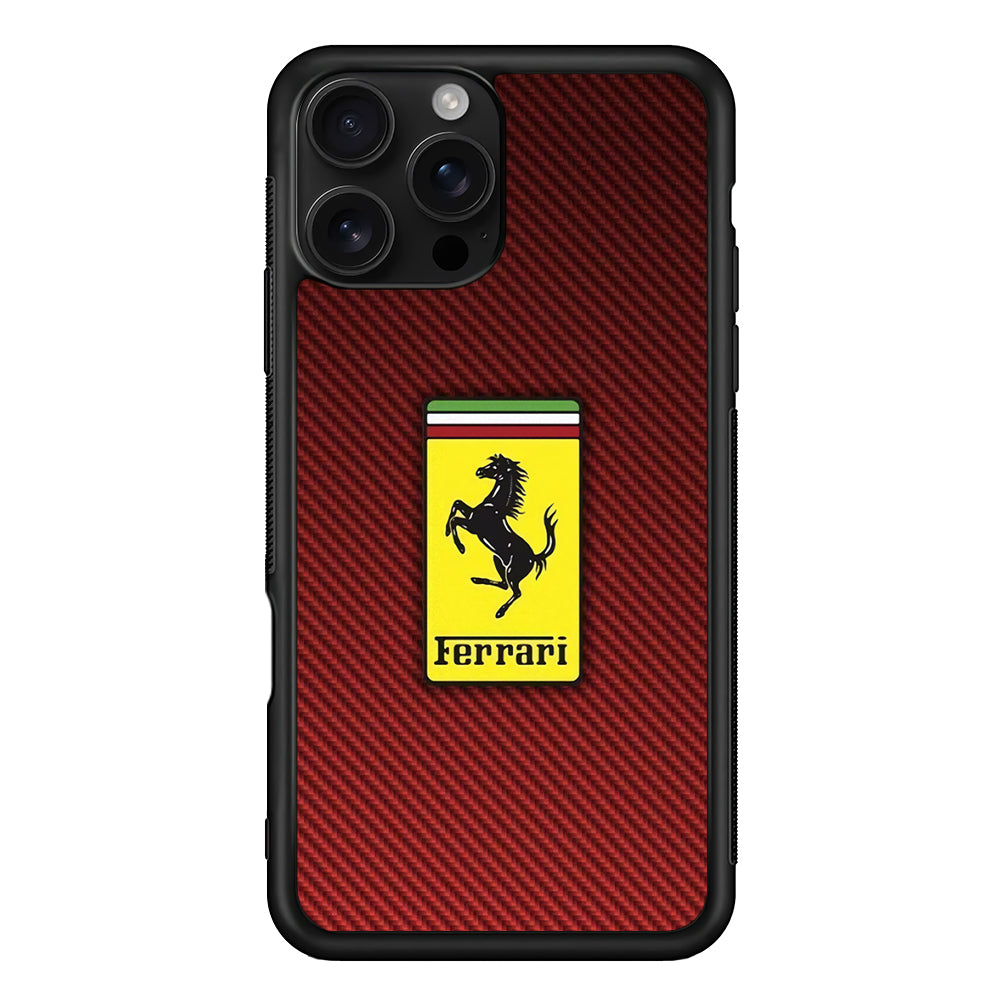 Ferrari Bloodshot Fiber iPhone 16 Pro Case - Stylish Protective Cover for iPhone 16 Pro