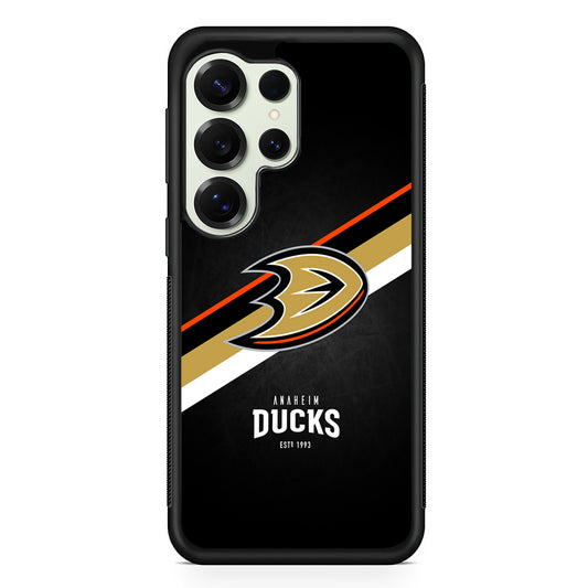 Anaheim Ducks Logo Samsung Galaxy S25 Ultra Case | Durable Rubber Case for Samsung Galaxy S25 Ultra