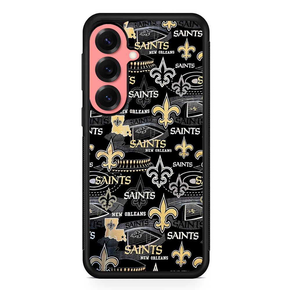 New Orleans Saints Pattern Samsung Galaxy S25 Case | Protective Case for Samsung Galaxy S25