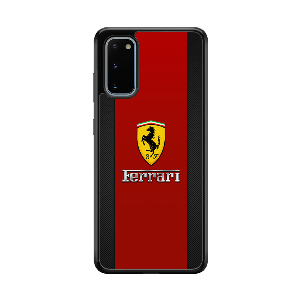 Ferrari Luxury Car Stripe Logo Samsung Galaxy S20 Case | Slim Rubber Case for Samsung Galaxy S20
