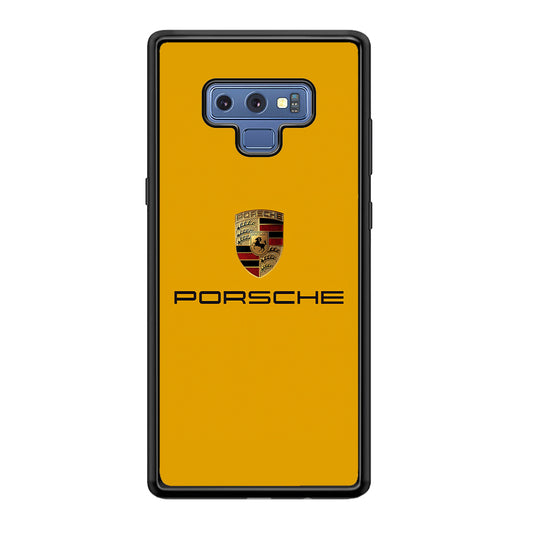 Porsche Car Logo Yellow Samsung Galaxy Note 9 Case | Slim Rubber Case for Samsung Galaxy Note 9