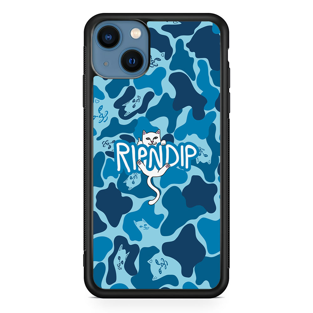 Rip N Dip Blue Camo iPhone 15 Case | Slim Rubber Case for iPhone 15