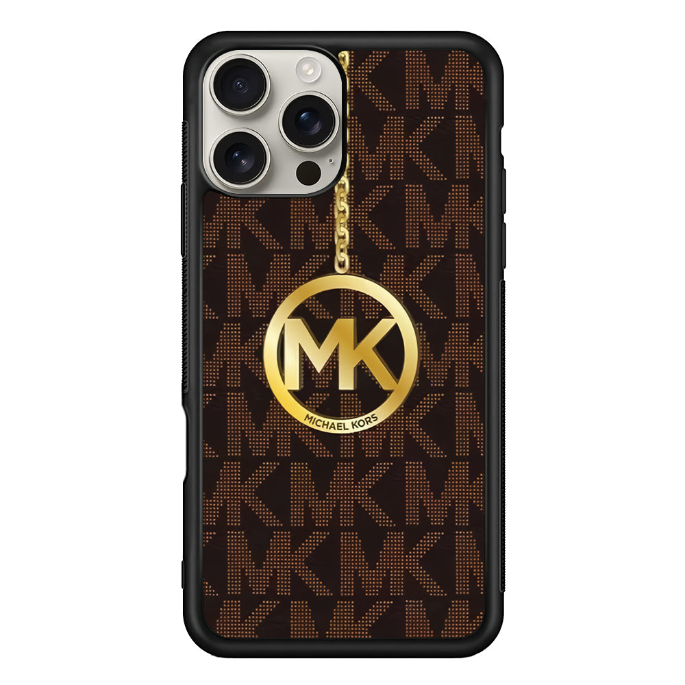 Michael Kors Brown Pattern iPhone 16 Pro Max Case | Slim Rubber Case for iPhone 16 Pro Max
