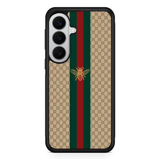 Gucci Latte Wall Stripe Bee Logo Samsung Galaxy S26 Case | Slim Rubber Case for Samsung Galaxy S26