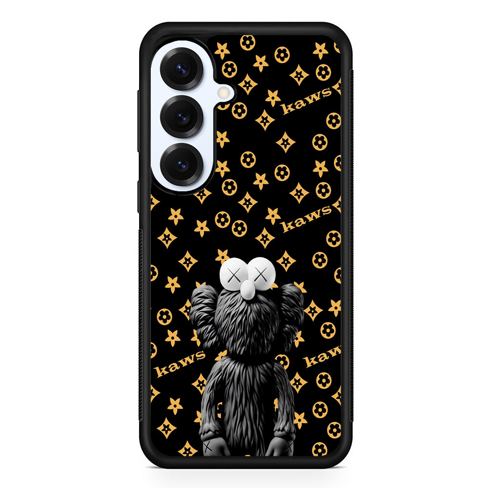 Louis Vuitton X Kaws Black Background Samsung Galaxy S25 Plus Case | Slim Rubber Case for Samsung Galaxy S25 Plus