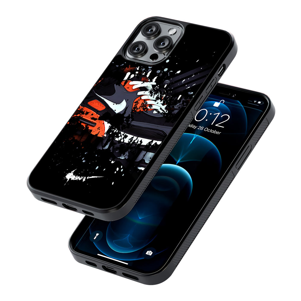 Nike Black Ink Splash 2D Rubber Phone Case | Slim Protective Phone Case