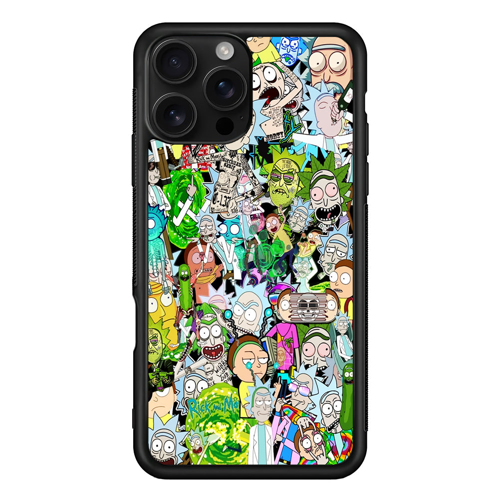 Rick and Morty Sticker Collection iPhone 16 Pro Case | Durable Protective Case for iPhone 16 Pro