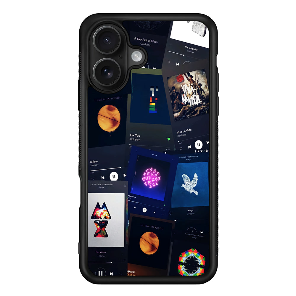 Coldplay Playlist Song iPhone 16 Case - Oxvistore