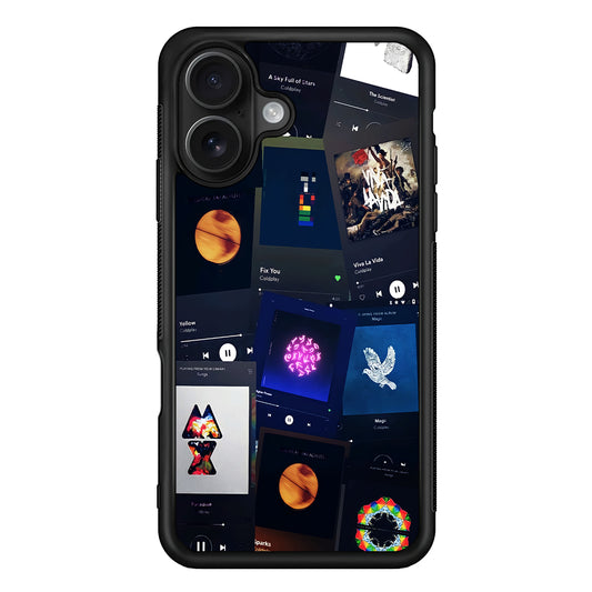 Coldplay Playlist Song iPhone 16 Case - Oxvistore