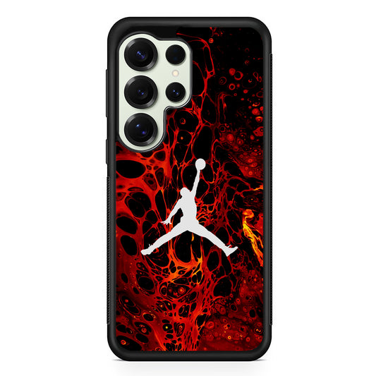 Air Jordan Logo Red Liquid Samsung Galaxy S25 Ultra Case | Durable Rubber Case for Samsung Galaxy S25 Ultra