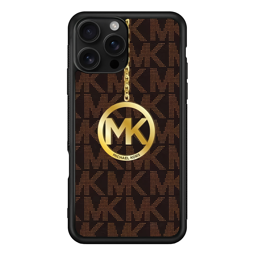 Michael Kors Brown Pattern iPhone 16 Pro Case | Slim Rubber Case for iPhone 16 Pro
