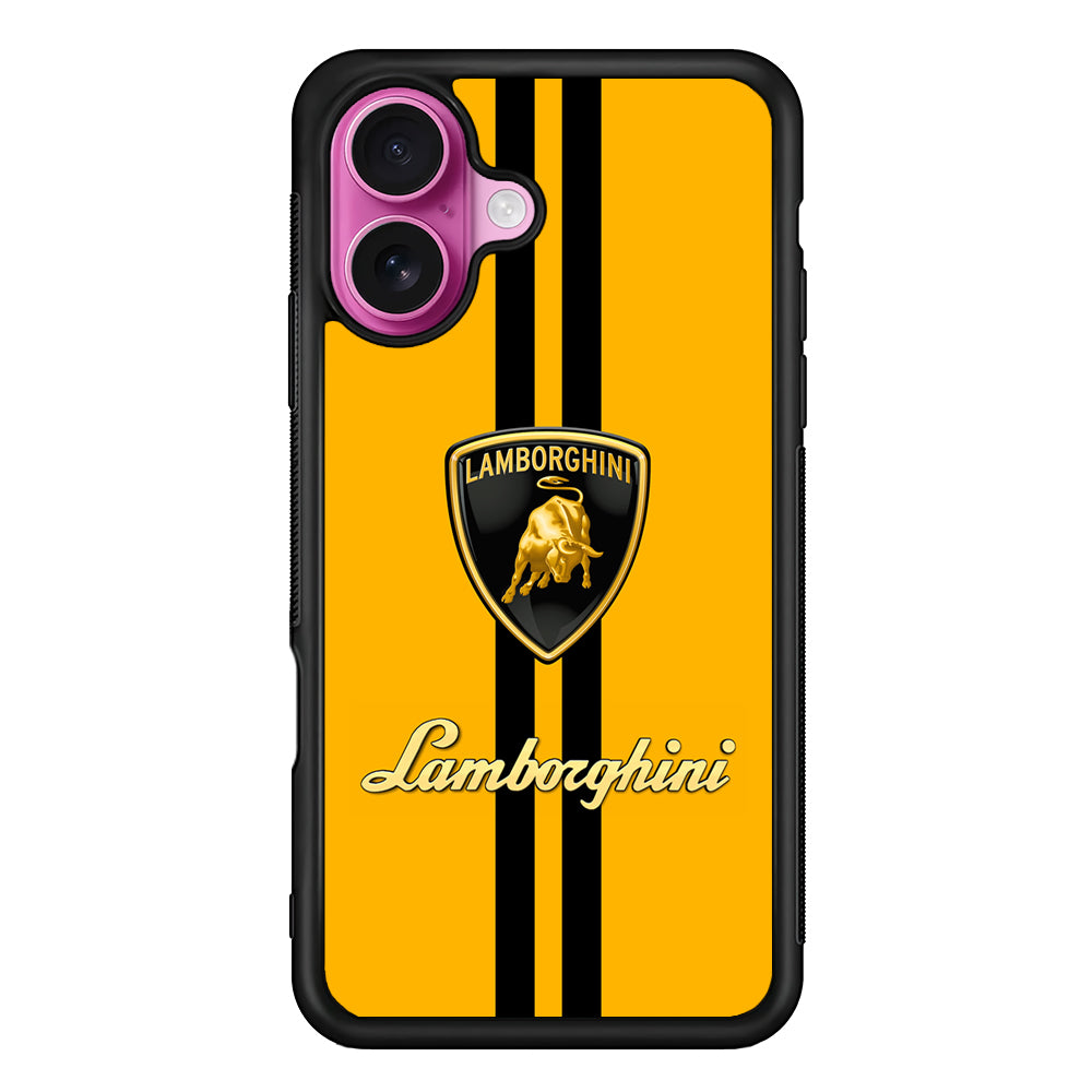 Lamborghini Logo Yellow iPhone 17 Case | Slim Rubber Case for iPhone 17