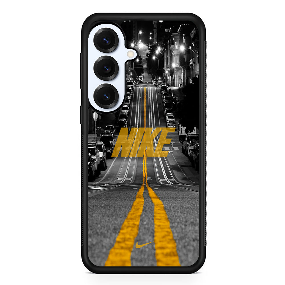 Nike Night Yellow Flames Samsung Galaxy S25 Plus Case | Durable Samsung Galaxy S25 Plus Phone Case