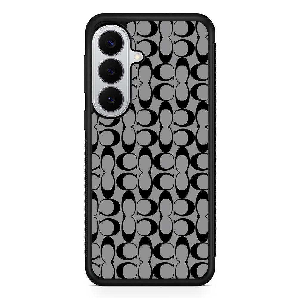 Coach Black Grey Samsung Galaxy S26 Case | Slim Rubber Case for Samsung Galaxy S26
