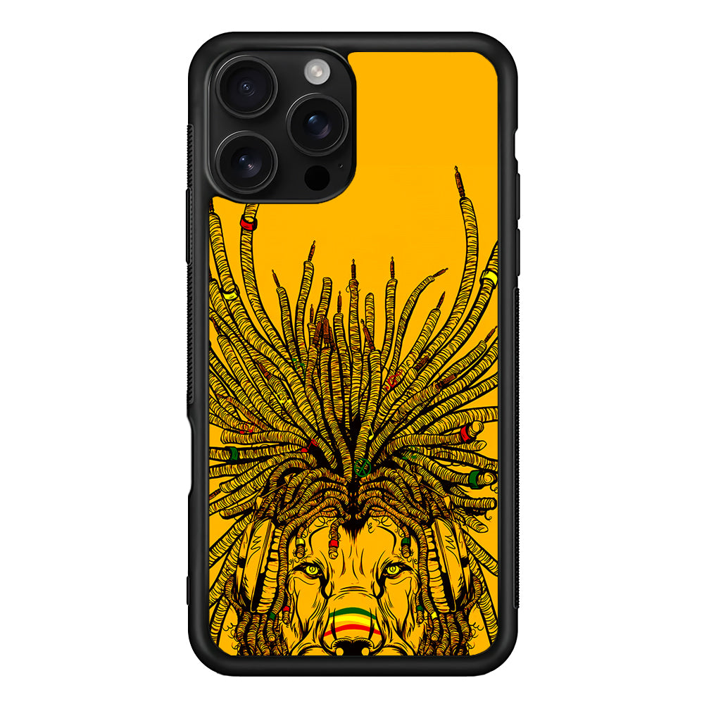 Lion Reggae Yellow Art iPhone 16 Pro Case | Durable Protective Case for iPhone 16 Pro