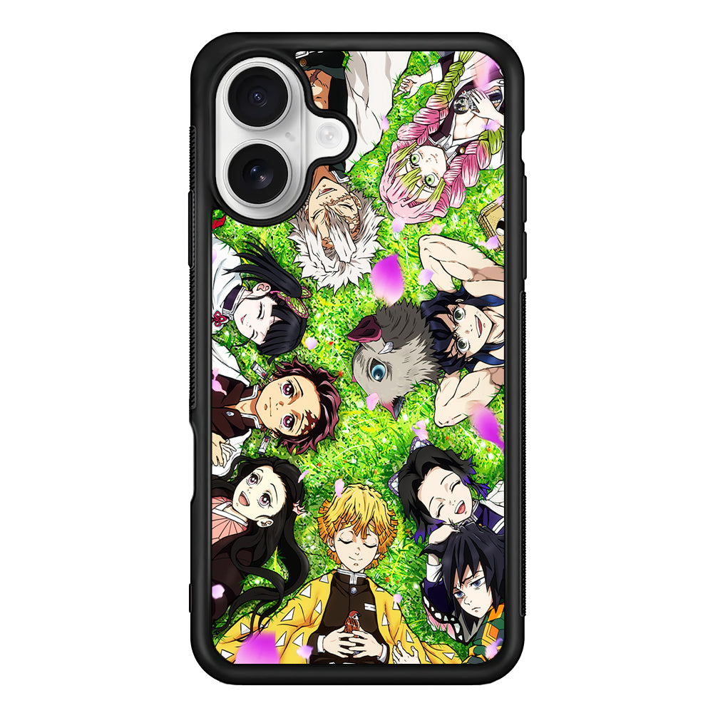 Demon Slayer All Characters iPhone 16 Plus Case | Durable Protective Rubber Cover