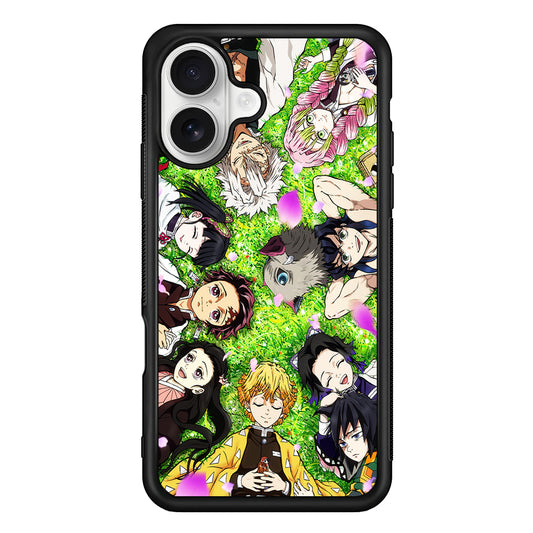 Demon Slayer All Characters iPhone 16 Plus Case | Durable Protective Rubber Cover