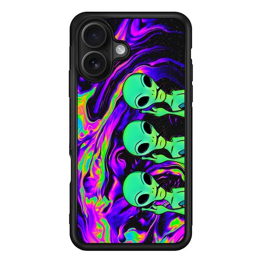 Marble Three Aliens iPhone 16 Case - Oxvistore