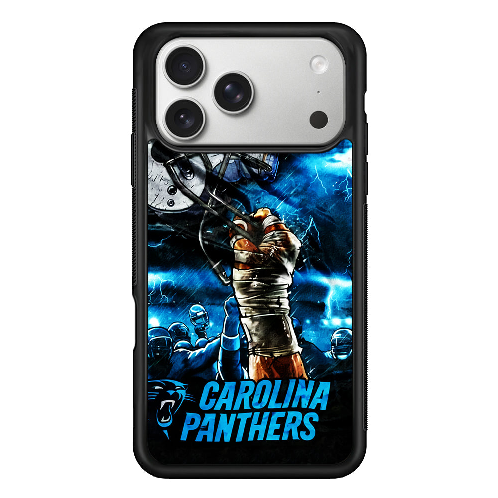 Carolina Panthers Art iPhone 17 Pro Case | Slim Rubber Case for iPhone 17 Pro
