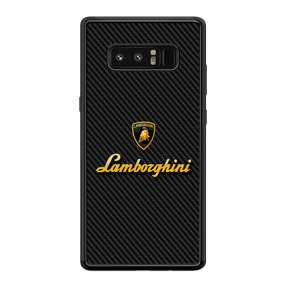 Lamborghini Black Carbon Logo Samsung Galaxy Note 8 Case | Slim Rubber Case for Samsung Galaxy Note 8