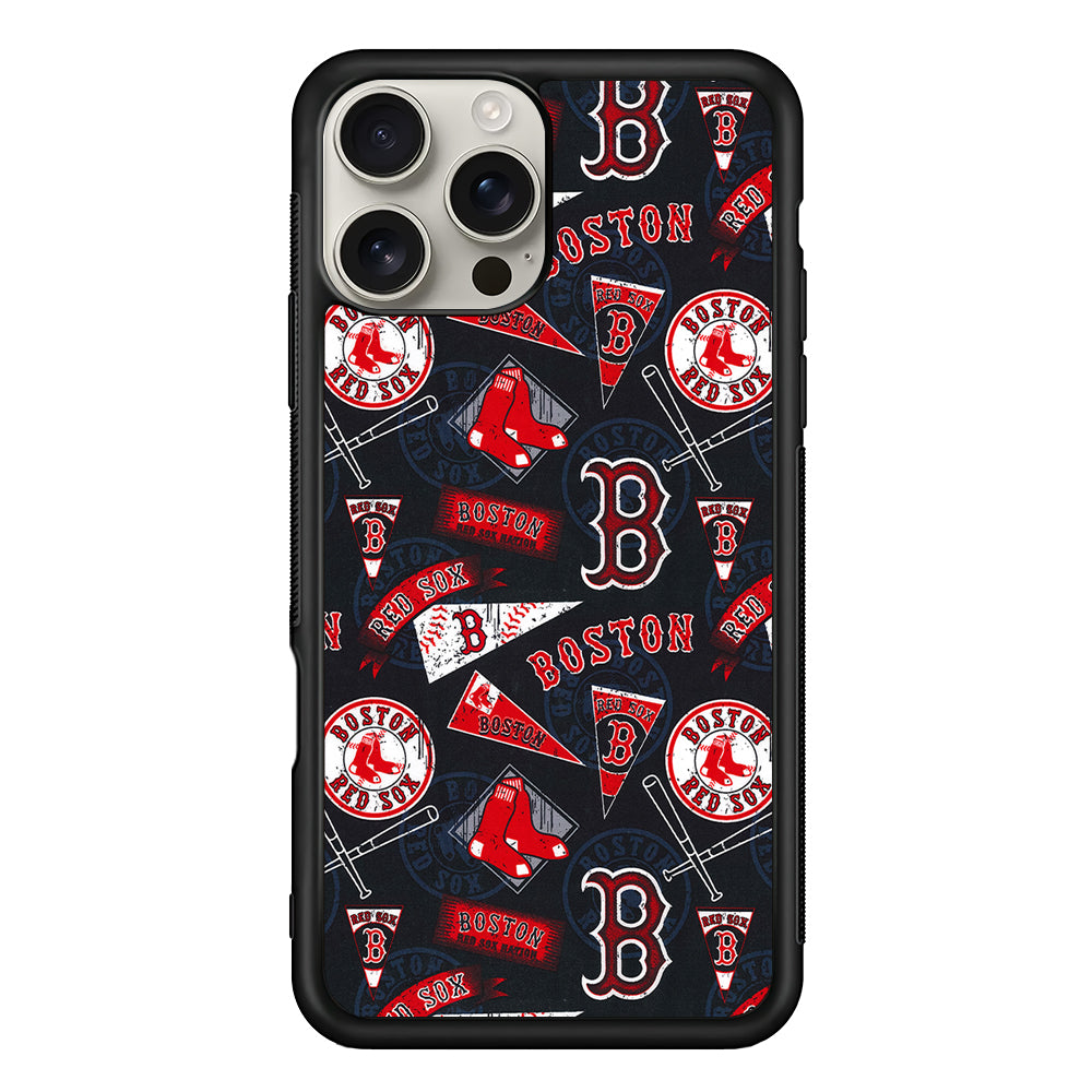 Boston Red Sox Pattern iPhone 16 Pro Max Case | Stylish Protective Case for iPhone 16 Pro Max