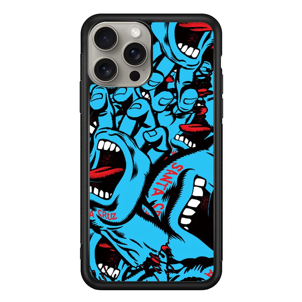 Santa Cruz Skateboard Pattern iPhone 15 Pro Case | Slim Rubber Case for iPhone 15 Pro