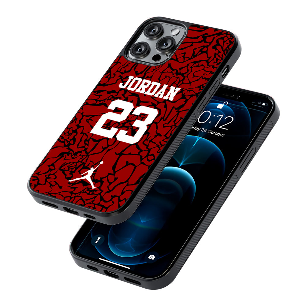 Air Jordan Black Patern 23 2D Rubber Phone Case | Slim Protective Phone Case
