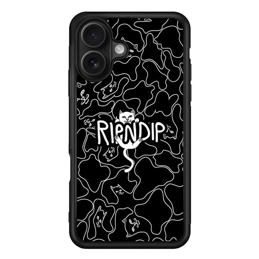 Rip N Dip Black Camo iPhone 16 Case | Slim Rubber Case for iPhone 16