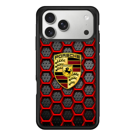 Porsche Red Hexagon iPhone 17 Pro Case | Slim Protective Case for iPhone 17 Pro