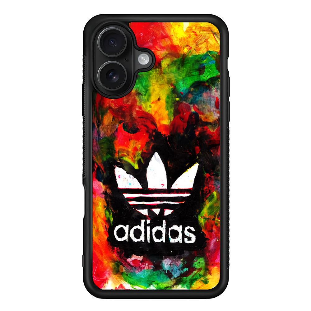 Adidas Logo Colorful Painting iPhone 16 Case - Oxvistore