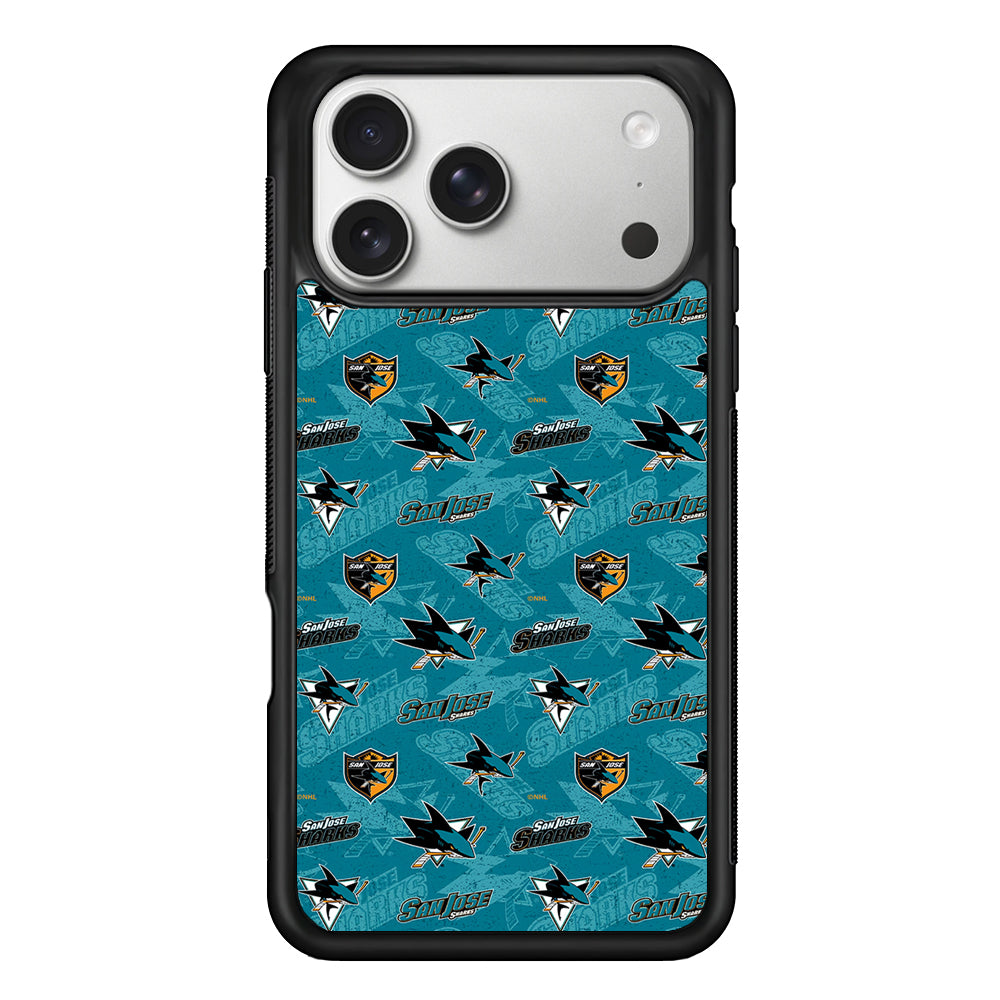 San Jose Sharks Pattern iPhone 17 Pro Case | Slim Rubber Case for iPhone 17 Pro
