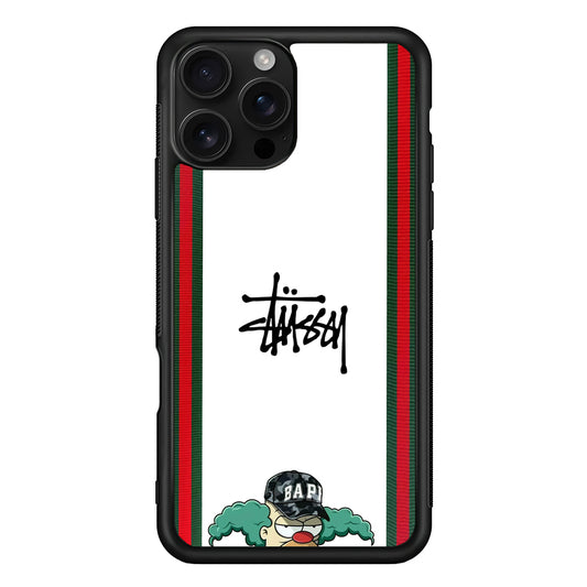 Stussy Homer Simpson iPhone 16 Pro Case | Slim Rubber Case for iPhone 16 Pro