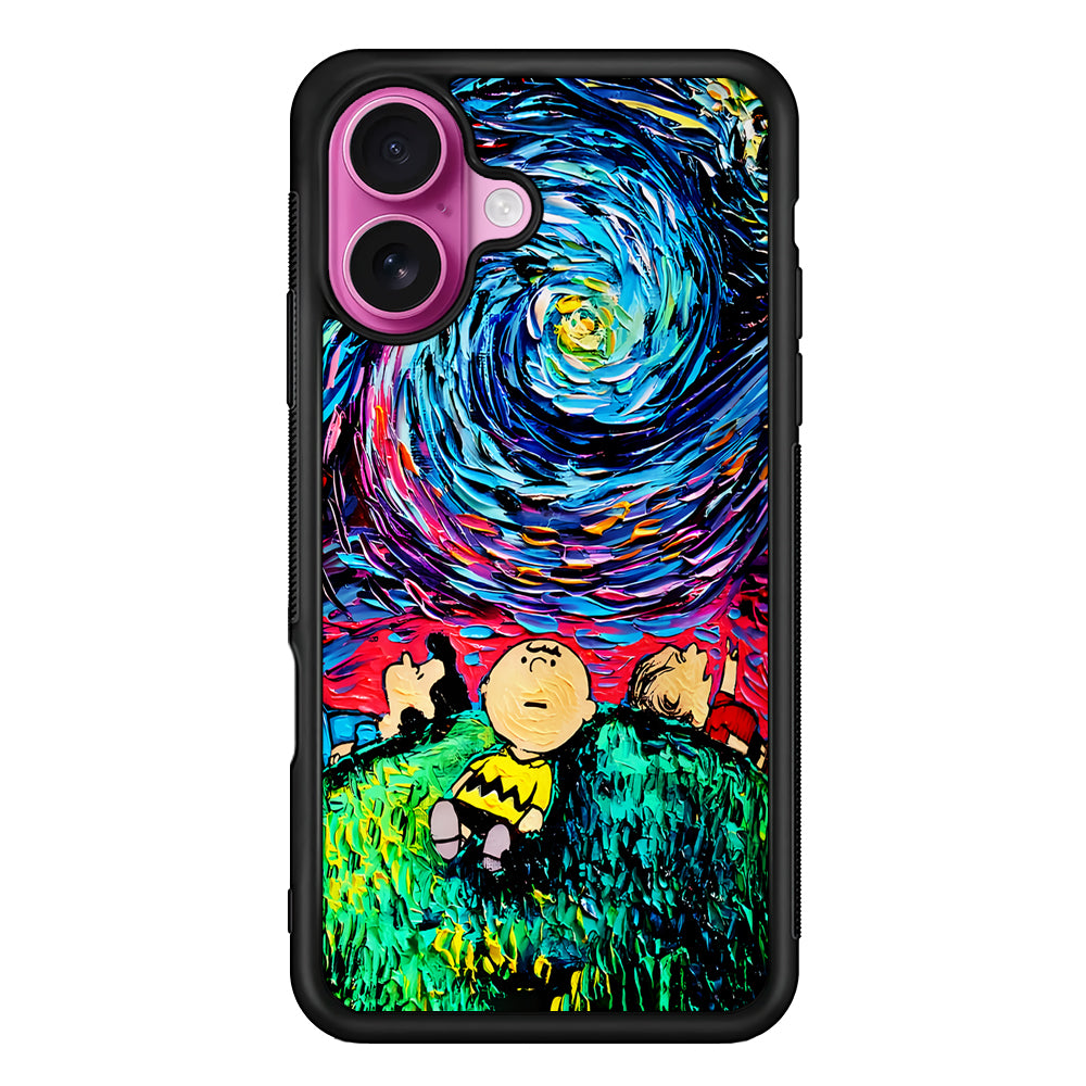 Charlie Friends Starry Night iPhone 17 Case | Slim Protective Rubber Phone Cover