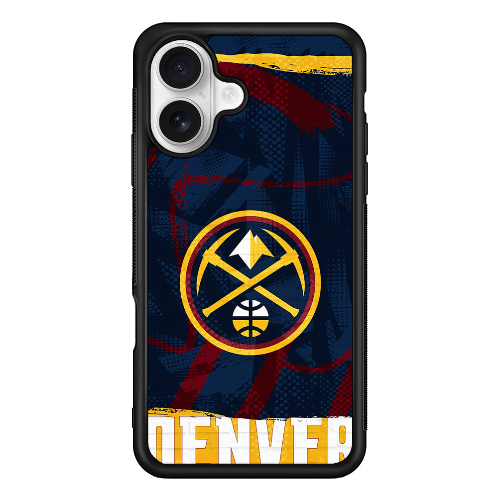 Denver Nuggets Pattern iPhone 16 Plus Case | Durable Protective Rubber Cover