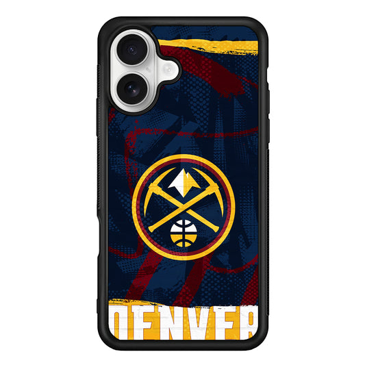 Denver Nuggets Pattern iPhone 16 Plus Case | Durable Protective Rubber Cover