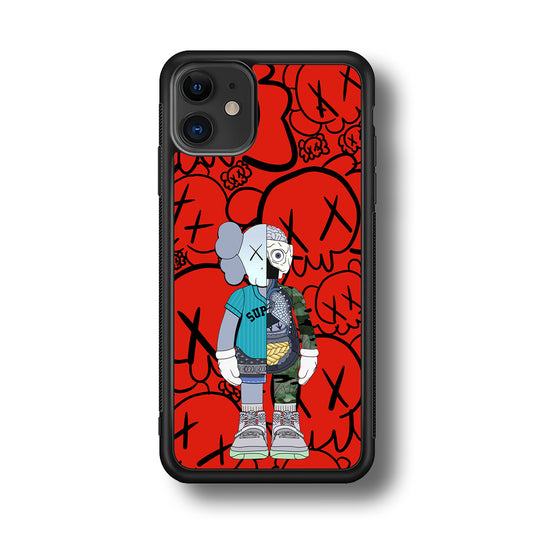 Kaws Graffiti Red iPhone 11 Case | Slim Rubber Case for iPhone 11