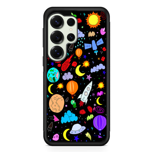 Cartoon Space Pattern Samsung Galaxy S25 Ultra Case | Durable Rubber Case for Samsung Galaxy S25 Ultra