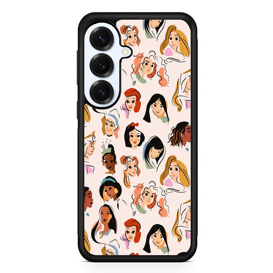 Princess Face Sketch Collection Samsung Galaxy S25 Plus Case | Slim Rubber Cover for Samsung Galaxy S25 Plus