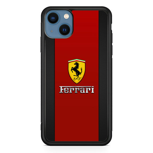 Ferrari Luxury Car Stripe Logo iPhone 14 Case | Slim Rubber Case for iPhone 14