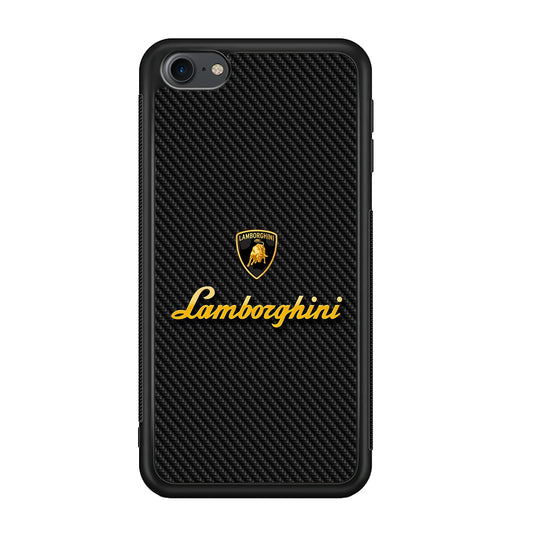 Lamborghini Black Carbon Logo iPod Touch 6 Case | Slim Rubber Case for iPod Touch 6