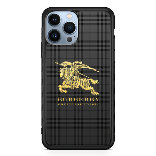 Burberry Simple Dark Grey iPhone 15 Pro Max Case | Slim Rubber Case for iPhone 15 Pro Max