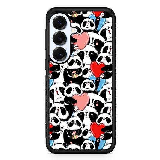 Pink Heart Panda Samsung Galaxy S25 Plus Case | Slim Rubber Cover for Samsung Galaxy S25 Plus