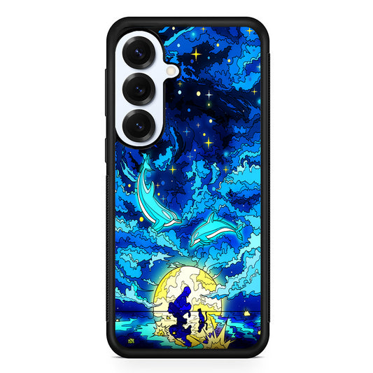 Whales Swimming in The Sky Samsung Galaxy S25 Plus Case | Slim Rubber Cover for Samsung Galaxy S25 Plus