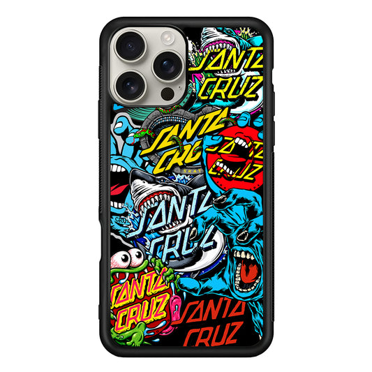 Santa Cruz Skateboard logo iPhone 16 Pro Max Case | Slim Rubber Case for iPhone 16 Pro Max